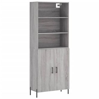 Berkfield Home Highboard Grey Sonoma 69.5x34x180 cm Engineered Wood