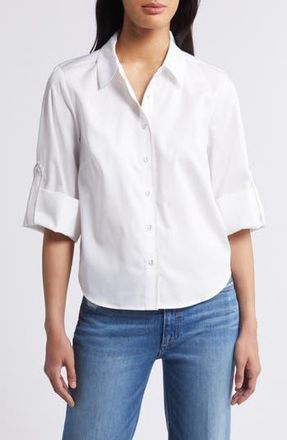 Wit & Wisdom Roll Tab Button-Up Shirt in Off White at Nordstrom Rack, Size X-Small