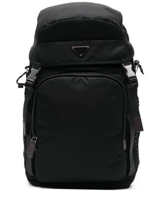 Prada buckle-drawstring backpack - Black