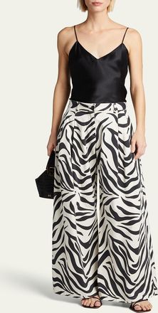 Nili Lotan Isabella Satin Cami Top, Black