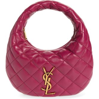 Saint Laurent Baby Icare Quilted Leather Hobo Bag in Deep Fuchsia at Nordstrom