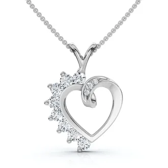 Pompeii3 Diamond Heart Pendant 1/4Ct 10k Gold Lab Grown