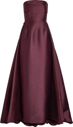 Solace London Tiffany Strapless Faille Gown - Aubergine - 12 (UK12 / M)