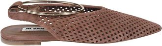 Jil Sander Schoenen, Dames, Bruin, 40 EU, Leer, Slingback Platte Pumps