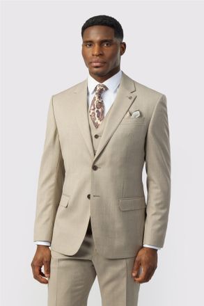 Ted Baker Mens Single Breasted Two Button Tailored Suit Jacket - Camel Wool - Size 46 (Chest)