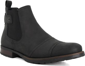 Dune London Mens Saltwood - Leather Casual Chelsea Boots - Black - Size UK 10