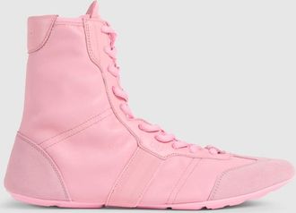 Gucci Womens Flex High-top Sneaker, Pink, Suede