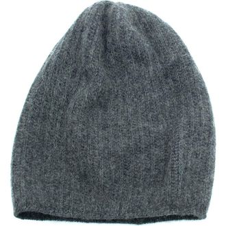 Portolano Rib Knit Cashmere Beanie in Heather Charcoal at Nordstrom Rack