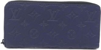 Louis Vuitton Navy Leather Long Wallet (Bi-Fold) (Pre-Owned)