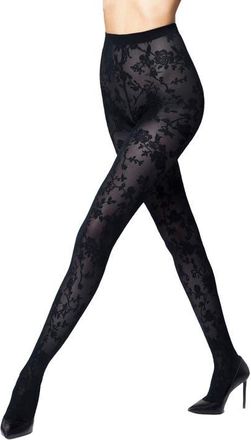 Wolford Floral Tights in Navy at Nordstrom, Size X-Small