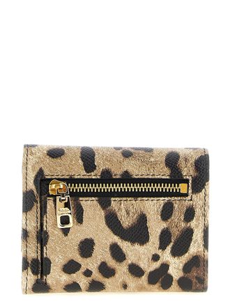 Dolce & Gabbana Leopard-Print Calf Hair Wallet - Tan