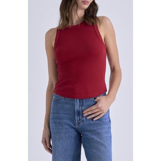 Pistola Denim Nissi Rib Tank in Racer Red at Nordstrom, Size X-Large