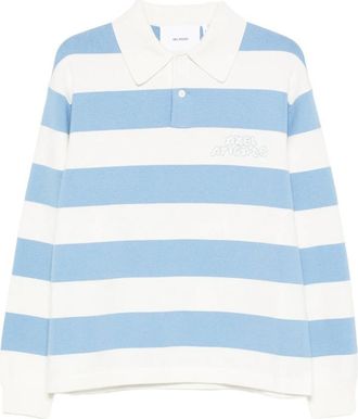 Axel Arigato Rey Striped-pattern Logo-embroidery Polo Sweater