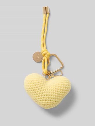 Seidenfelt Manufaktur Anh&auml;nger in Strick-Optik Modell Heart in Hellgelb, Gr&ouml;&szlig;e 1