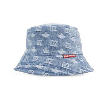Dsquared2 Hats, male, Blue, Size: ONE SIZE Monogram Bucket Hat