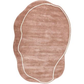 Beliani Beliani - Alfombra Moderna De Viscosa Y Lana Hecha A Mano Con Forma Irregular 160 X 230 Cm Marr&oacute;n Dera