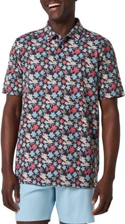 Travis Mathew Featherweight Fairway Floral Polo in Black at Nordstrom, Size Xx-Large