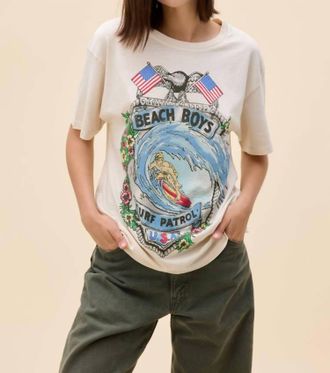 Daydreamer Beach Boys Surf Patrol Boyfriend Tee In Dirty White