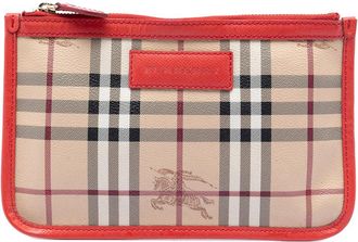 Burberry Pre-owned Burberry Haymarket Check Coated Canvas Pouch J9Y5UKNCNXKO6PUM