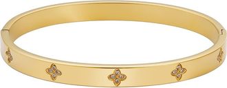 Adornia CZ Clover Bangle Bracelet in Gold at Nordstrom Rack