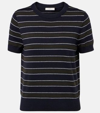 Vince Striped cotton and cashmere sweater