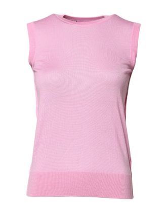 Dolce & Gabbana Womens Pink Cashmere Round Neck Sleeveless Tank Top