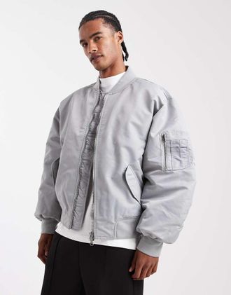 Asos Giacca bomber color argento oversize