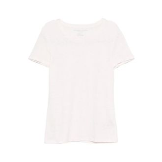 Majestic Filatures Majestic Filatures, T-Shirts, female, Pink, Size: S Stretch Linen Short Sleeve Crewneck T-Shirt