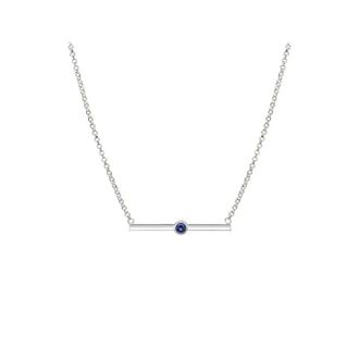 Gold & Honey Womens Lapis Bar Necklace In Silver