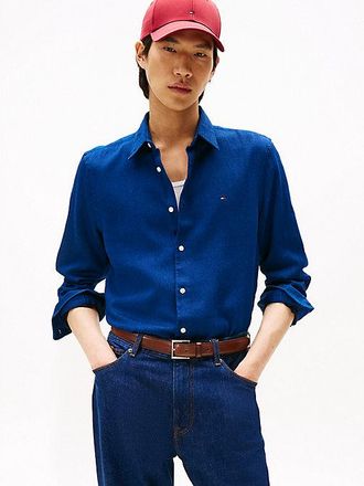 Tommy Hilfiger Slim Fit Flag Embroidery Sateen Shirt