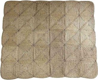 Decoclico Alfombra rectangular de fibras naturales de mendong 150 x 180 cm
