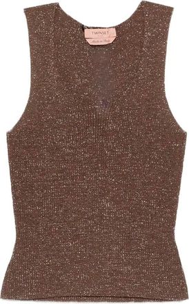 Twin-Set Knit Ribbed Tank Top