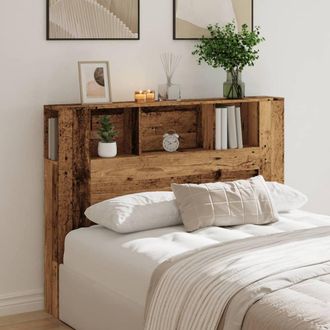 Berkfield Home Headboard Cabinet Old Wood 140x18.5x102.5 cm Engineered Wood in Brown