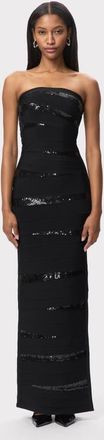 H&eacute;rve L&eacute;ger The Chiara Gown in Black at Nordstrom, Size Xx-Small