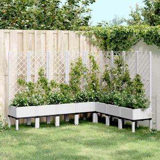 vidaXL Jardinera Con Enrejado Pp Blanco 200x160x142 Cm Vidaxl