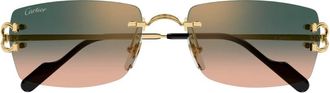 Cartier Ct 0550S Zonnebrillen - Heren - Zonnebrillen - Geel - 56 MM - Nylon - Accessoires