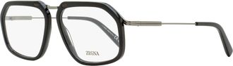 Ermenegildo Zegna Mens Tapered Rectangular Eyeglasses EZ5271 001 Black 56mm