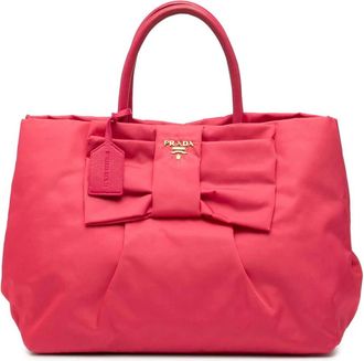 Prada Pre-owned Tote Bags, female, Pink, Size: ONE SIZE Pre-owned Tote Bag with Bow