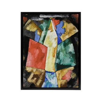 Artery8 Blue Yellow & Green Abstraction Hartley Black Framed Canvas Wall Art | Size: W24 x H32