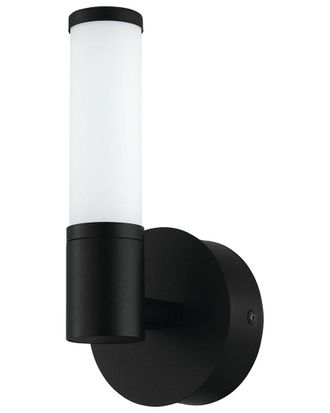 Eglo Eglo Palmera 1 Light Integrated Led Bath/ Vanity Light With Black Finish & White Shade