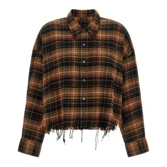 R13 Dames, Blouses & Shirts, Bruin, Maat: S Katoen