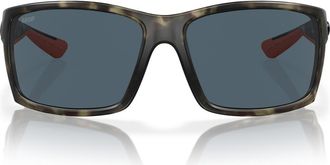Costa 64mm Mirrored Polarized Rectangular Sunglasses in Wetlands /Gray at Nordstrom