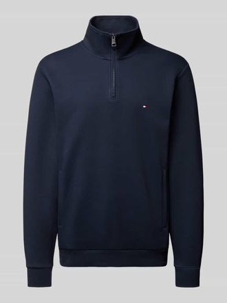Tommy Hilfiger Regular Fit Troyer aus Baumwoll-Mix in Marine, Gr&ouml;&szlig;e XL