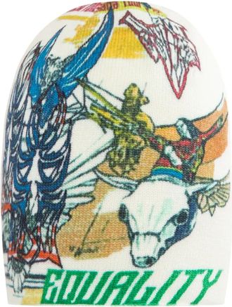 Who Decides War by Ev Bravado Berretto Americana con stampa - Bianco