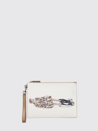 Marc Jacobs The Runway Illustration Leather Clutch with Graphic Print