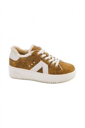 Corkys Footwear Womens Tailgate Sneakers In Tan With Fur
