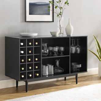 Crosley Furniture Liam Wine Storage Sideboard Black