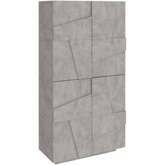 Dmora Scarpiera moderna, Made in Italy, a 4 ante battenti, Portascarpe da ingresso, Mobile multiuso, cm 81x38h167, colore Grigio Ardesia, con imballo