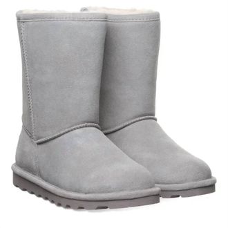 Bearpaw Womens Suede Fur Mid Calf Boots In Grey