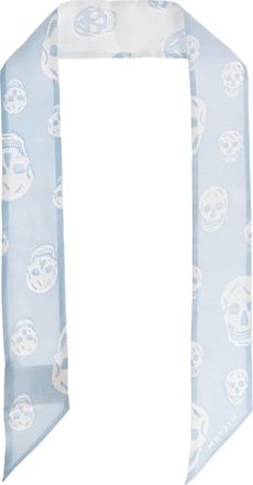 Alexander McQueen Sjaal met doodskopprint - Blauw